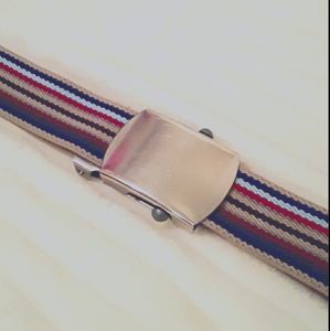 Multi colored woven stretchy belt.